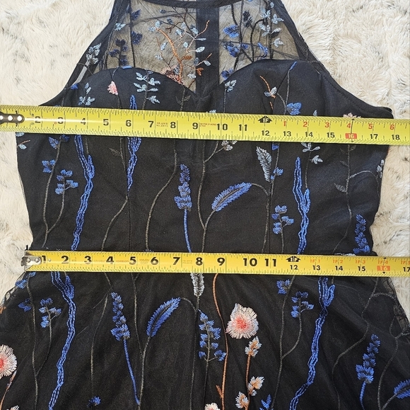 Floral Embroidered Black Dress By My Michelle. Black Fully Embroidered - Picture 13 of 14
